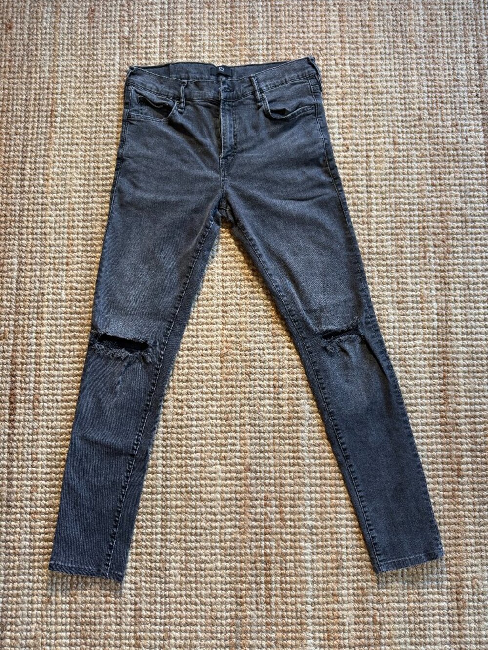 True Religion Tony Skinny Distressed Washed Black Jeans Mens Size 33
